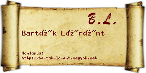 Barták Lóránt névjegykártya